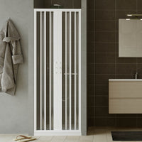 Porta doccia a soffietto in PVC 140 cm H 185 mod. Giglio con apertura centrale