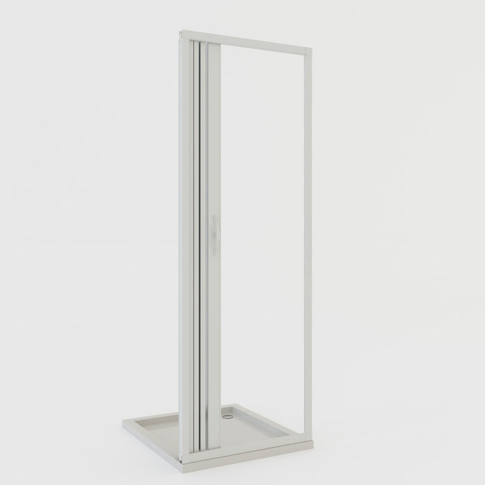 Porta doccia a soffietto in PVC 110 cm H 185 mod. Giglio con apertura laterale