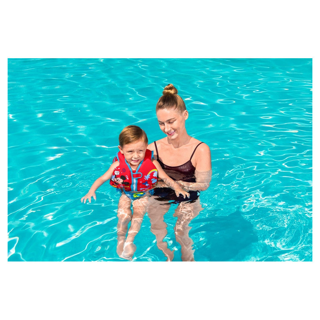 Trade Shop - Gilet Cuscinetti In Schiuma Salvagente Giubbotto Mickey Trainer Bambini 1-3 Anni 9101d -