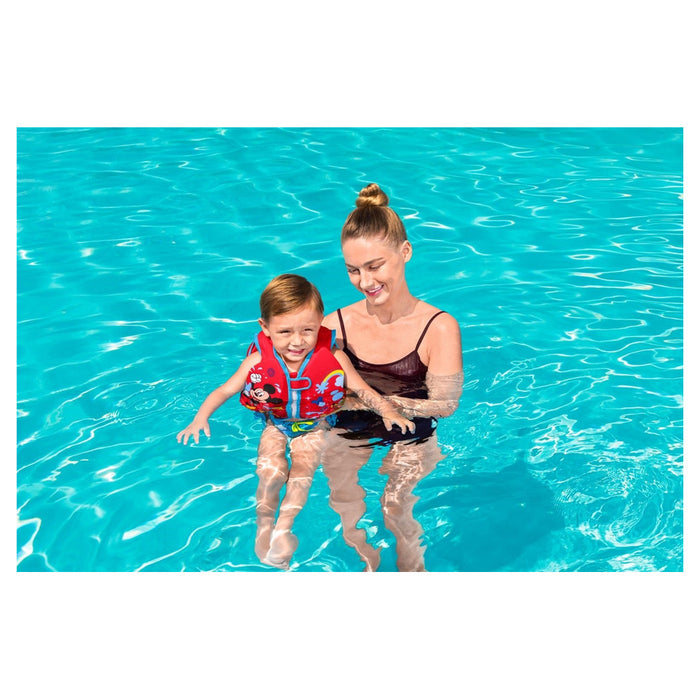 Trade Shop - Gilet Cuscinetti In Schiuma Salvagente Giubbotto Mickey Trainer Bambini 1-3 Anni 9101d -