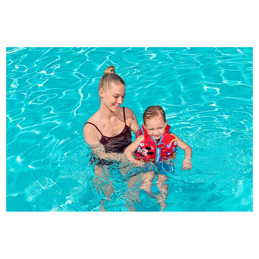 Trade Shop - Gilet Cuscinetti In Schiuma Salvagente Giubbotto Mickey Trainer Bambini 1-3 Anni 9101d -