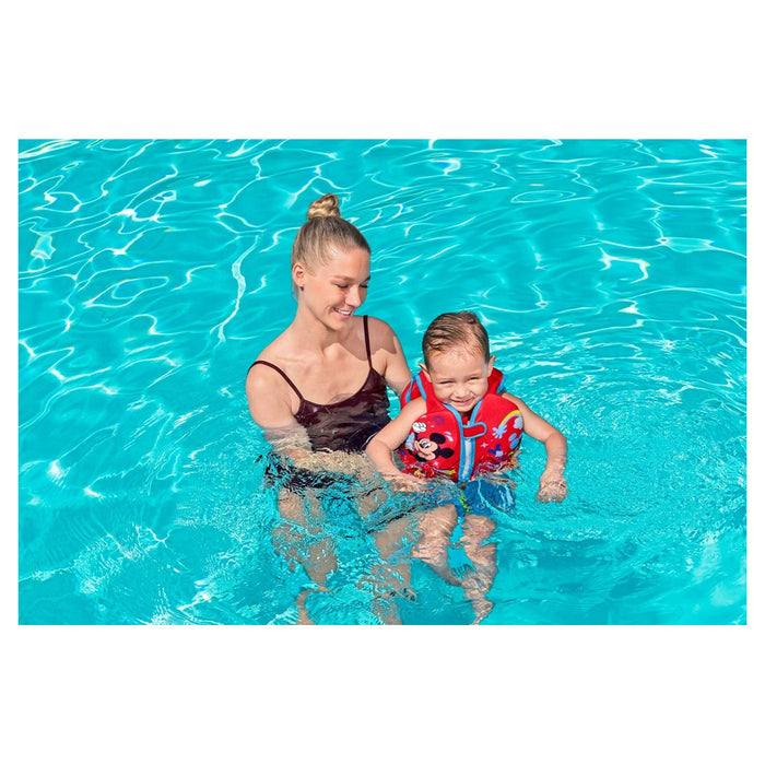 Trade Shop - Gilet Cuscinetti In Schiuma Salvagente Giubbotto Mickey Trainer Bambini 1-3 Anni 9101d -