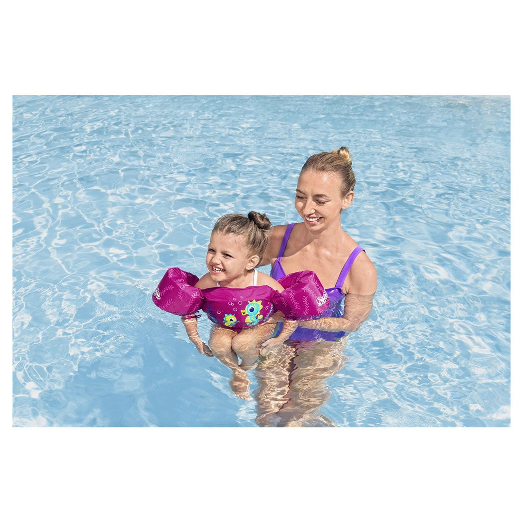 Trade Shop - Gilet Salvagente Per Bambini Cavallucci Marini Giubbotto Galleggiante Con Braccioli 90136 -