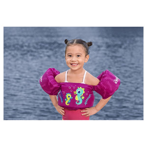 Trade Shop - Gilet Salvagente Per Bambini Cavallucci Marini Giubbotto Galleggiante Con Braccioli 90136 -