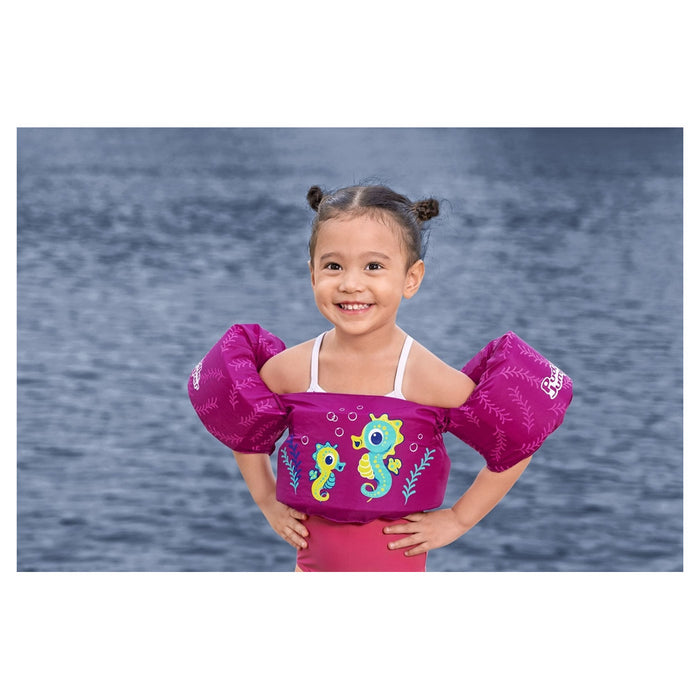 Trade Shop - Gilet Salvagente Per Bambini Cavallucci Marini Giubbotto Galleggiante Con Braccioli 90136 -