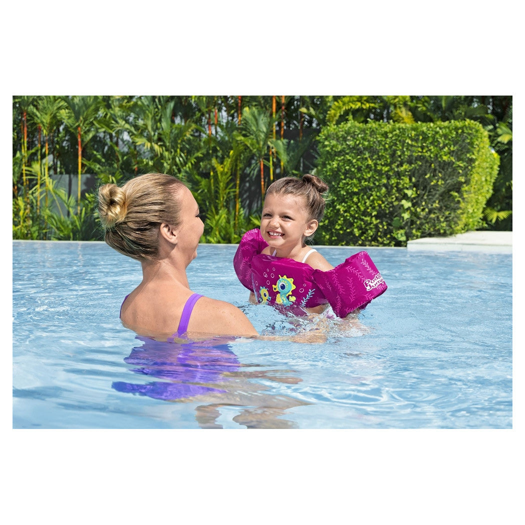 Trade Shop - Gilet Salvagente Per Bambini Cavallucci Marini Giubbotto Galleggiante Con Braccioli 90136 -