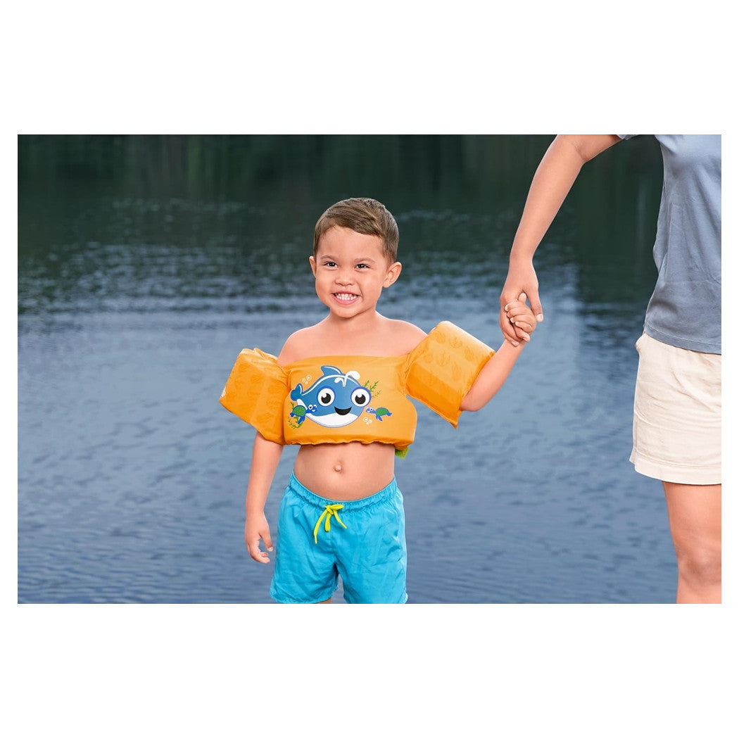 Trade Shop - Gilet Salvagente Per Bambini Con Design Balena Giubbotto Galleggiante Con Braccioli 90135 -