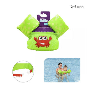 Trade Shop - Gilet Salvagente Per Bambini Design Granchio Giubbotto Galleggiante Con Braccioli 90137 -
