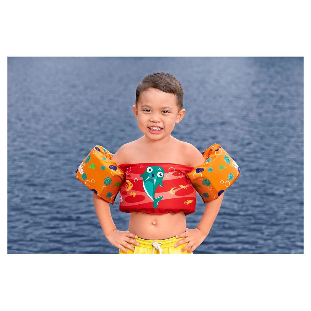 Trade Shop - Gilet Salvagente Per Bambini Design Tricheco Giubbotto Galleggiante Con Braccioli 90139 -