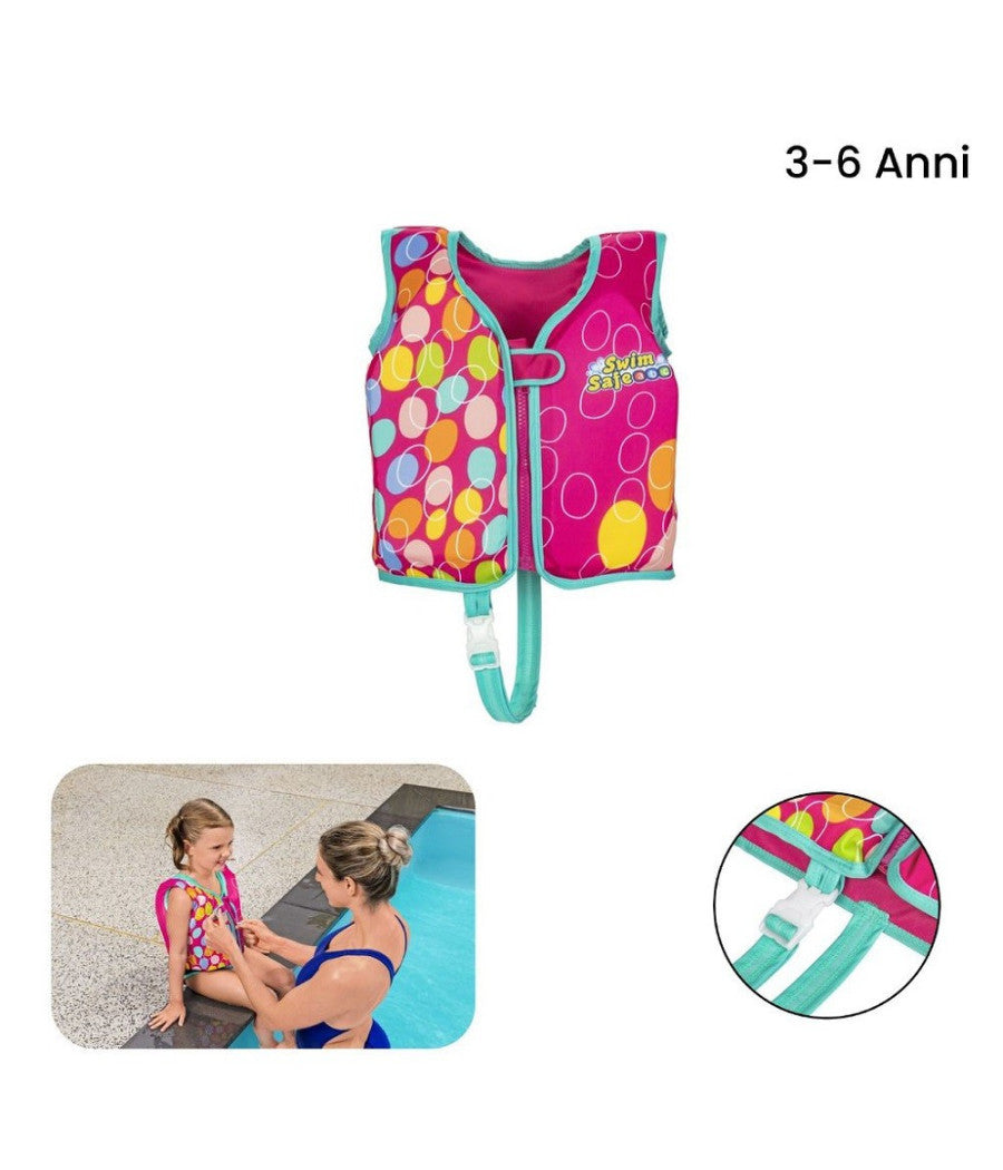 Trade Shop - Gilet Salvagente Trainer Giubbotto Con Cuscinetti In Schiuma Per Bambini 32177 -