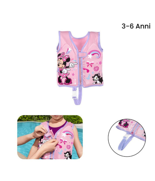 Trade Shop - Gilet Salvagente Trainer Minnie Con Cuscinetti In Schiuma Bambine 3-6 Anni 9101g -