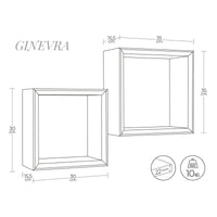 Set di 2 Mensole da Muro Modello GINEVRA, Cubi Arredo, Mensole Cubo, Cubi da Parete, Cubi Portaoggetti. Misure 35x35 p15.5 cm, e 30x30 p15.5 cm. Finitura  BLU ATOLLO - MADE IN ITALY