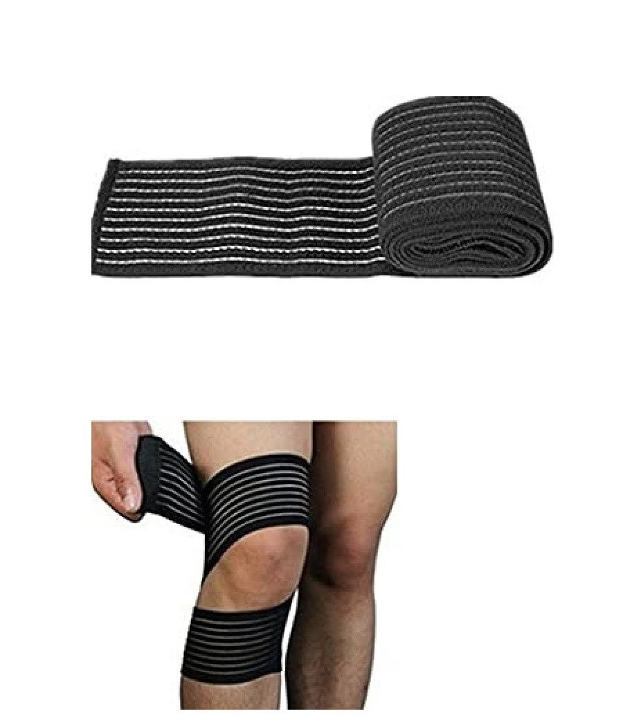 Trade Shop - Ginocchiera Tutore Ginocchia Fascia Elastica Ginocchio Con Chiusura A Strappo -