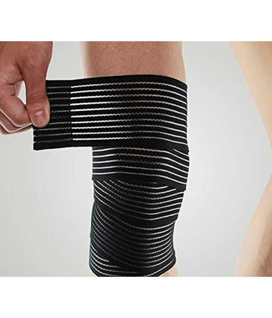 Trade Shop - Ginocchiera Tutore Ginocchia Fascia Elastica Ginocchio Con Chiusura A Strappo -