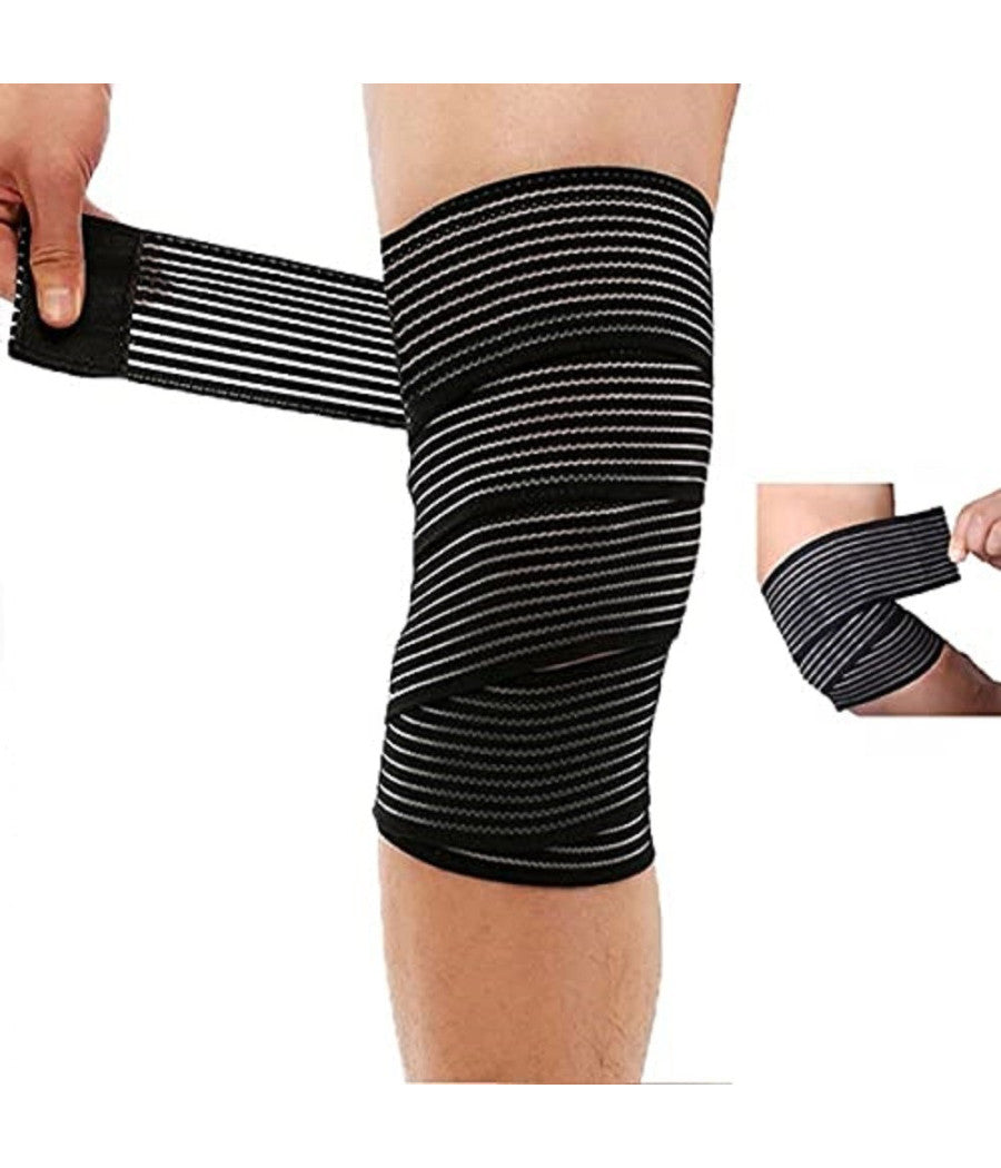 Trade Shop - Ginocchiera Tutore Ginocchia Fascia Elastica Ginocchio Con Chiusura A Strappo -