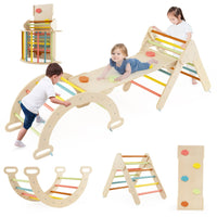 Set 3 giocattoli da arrampicata per bambini 1+ anni con triangolo arco salita, Set di arrampicata Macarons-Arrampicate e scivoli