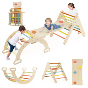 Set 3 giocattoli da arrampicata per bambini 1+ anni con triangolo arco salita, Set di arrampicata Macarons-Arrampicate e scivoli
