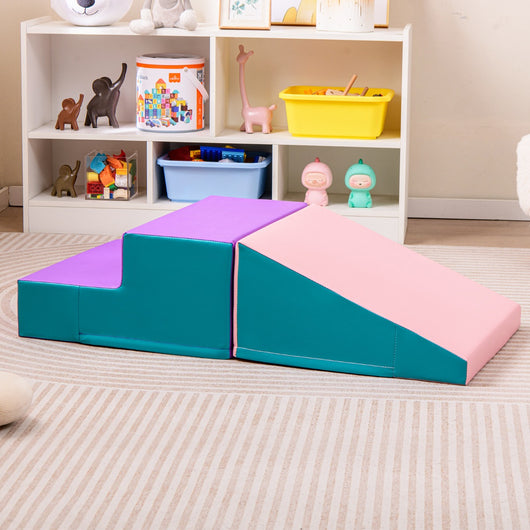 Set di gioco 2 pezzi morbido per gattonare e arrampicare, Blocchi di schiuma per gioco interno Viola-Giocattoli educativi