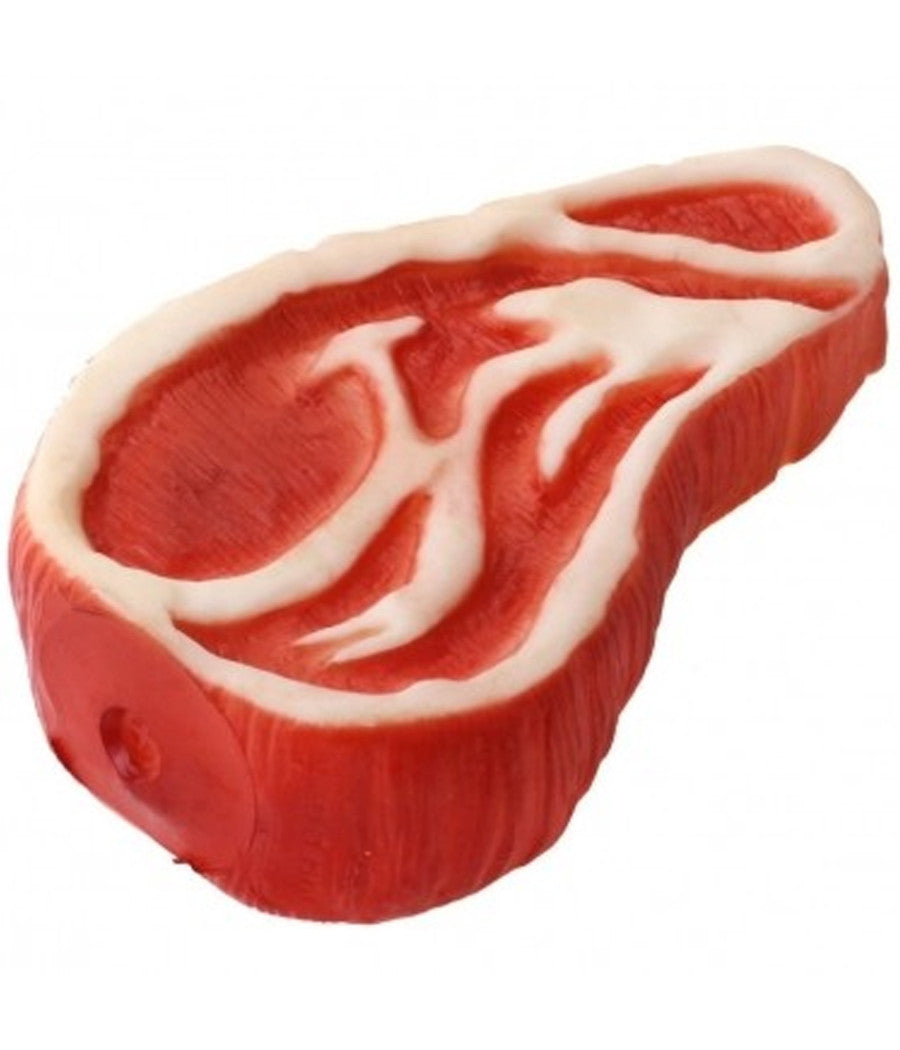 Giocattolo Bistecca Gomma Suono Stridulo Toy Squeaky Resistente Masticare Cani         