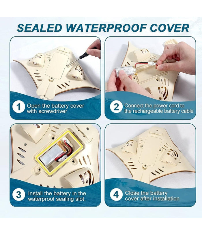 Giocattolo Devilfish Telecomandato Squalo 2.4g Rc Subacqueo Piscina Bambini Estate         