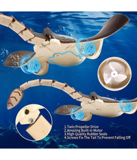 Giocattolo Devilfish Telecomandato Squalo 2.4g Rc Subacqueo Piscina Bambini Estate         