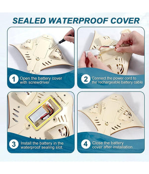 Giocattolo Devilfish Telecomandato Squalo 2.4g Rc Subacqueo Piscina Bambini Estate         