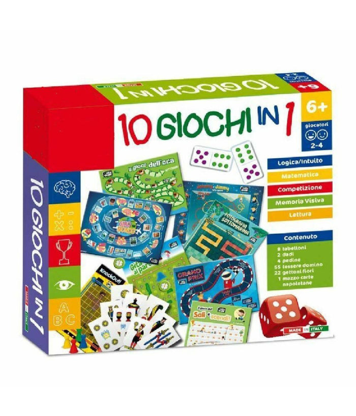 Giochi Di Società  Da Tavolo 2-4 Giocatori 10in1 Logica Intuito Giocattolo Gioco         