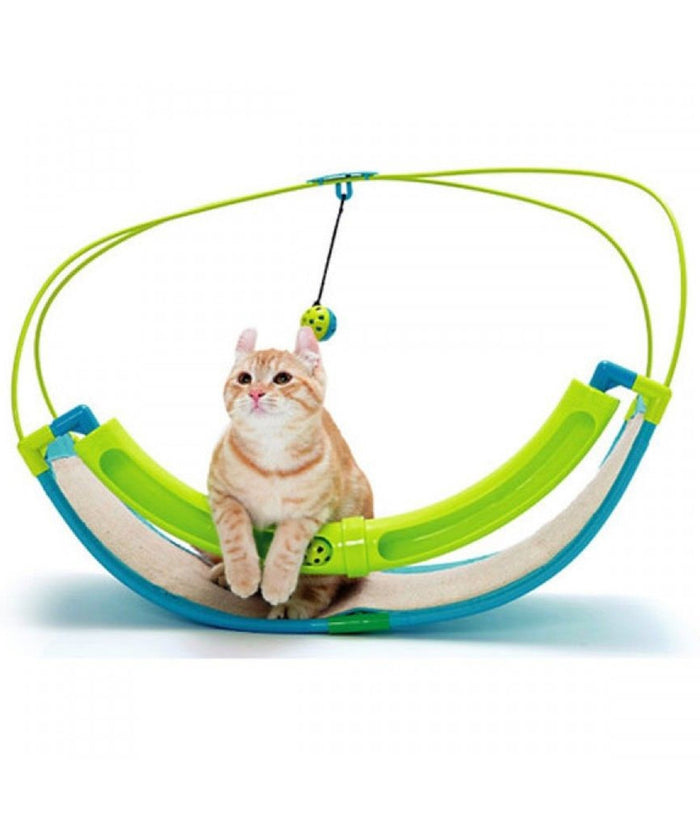 Gioco A Dondolo Per Gatto Gatti Tiragraffi Con Pallina Stimolante Rocking Roller         