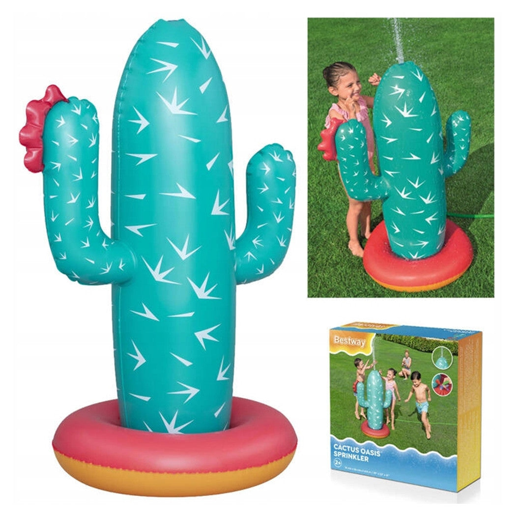 Trade Shop - Gioco Acquatico Gonfiabile Cactus Oasis Spruzza Acqua Per Bambini 74x56x104cm 52733 -
