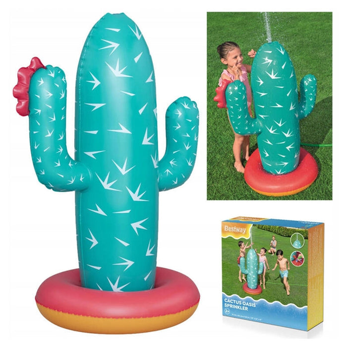 Trade Shop - Gioco Acquatico Gonfiabile Cactus Oasis Spruzza Acqua Per Bambini 74x56x104cm 52733 -
