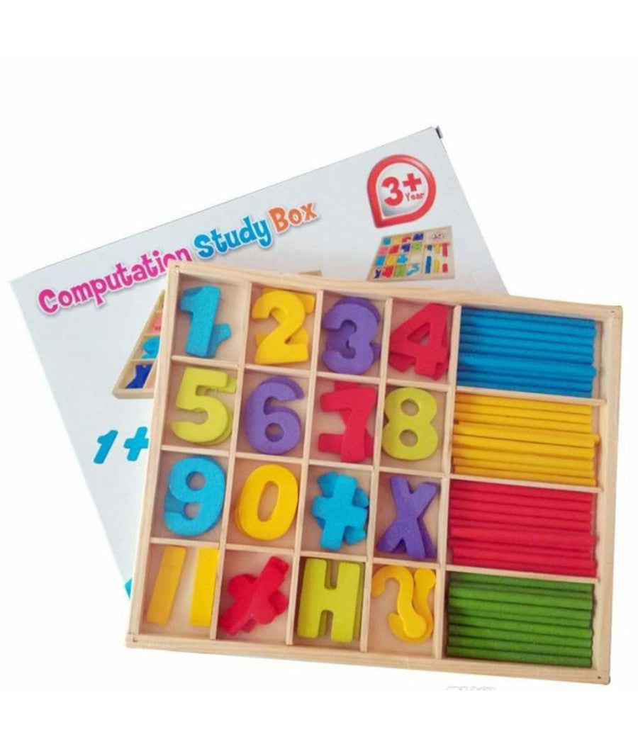 Gioco Educativo Bambini Numeri Lettere Bastoncini Legno Colorato         