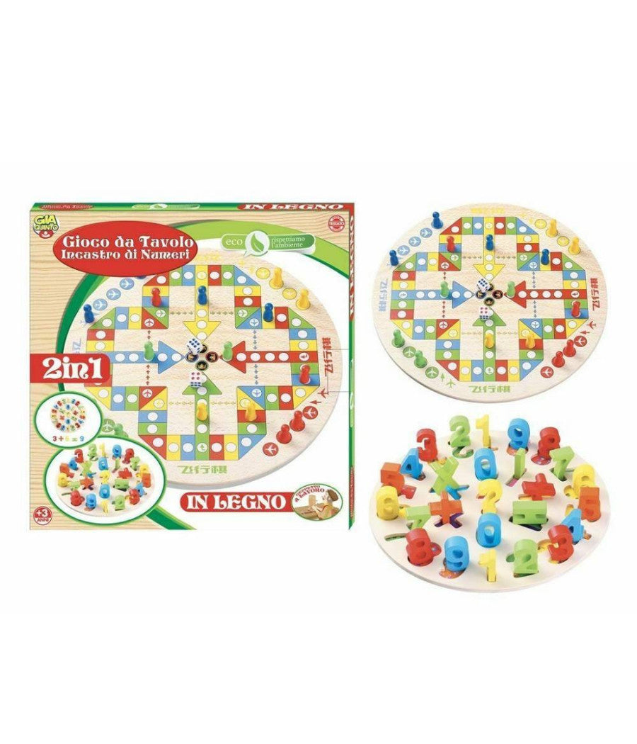 Gioco Educativo Incastro Numeri 2in1 In Legno Da Tavolo Giocattolo Gioco Bambini         