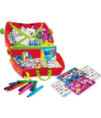 Trade Shop - Gioco Girandolone Valigia Con Pennarelli Stickers Gioco Memo Carte Mitama Rosa -