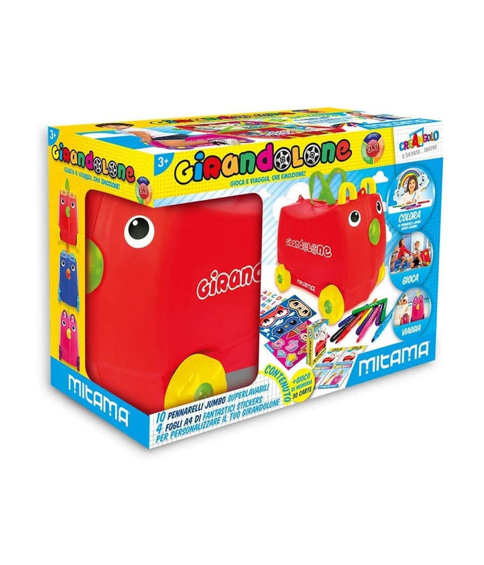 Trade Shop - Gioco Girandolone Valigia Con Pennarelli Stickers Gioco Memo Carte Mitama Rosa -