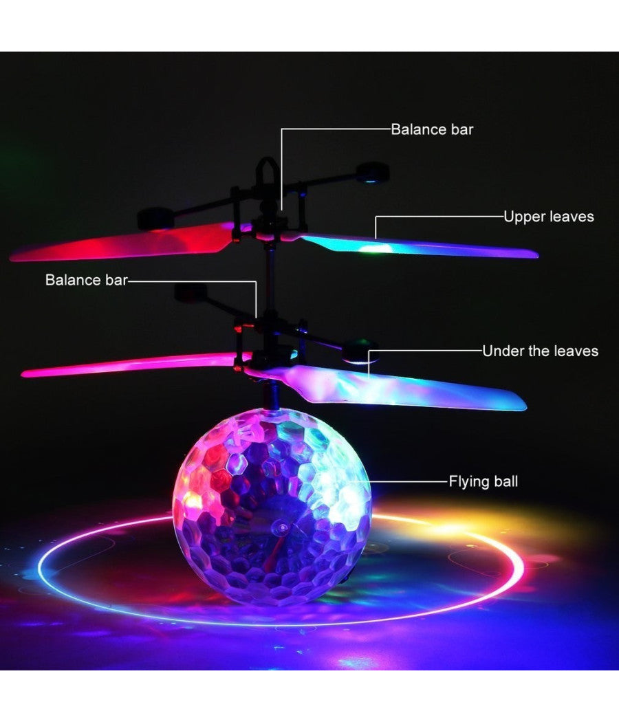 Gioco Palla Sfera Volante Giocattolo Mini Elicottero Aircraft Luminoso Flying         