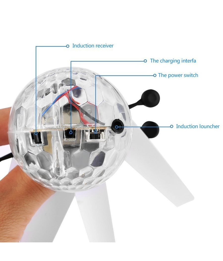 Gioco Palla Sfera Volante Giocattolo Mini Elicottero Aircraft Luminoso Flying         