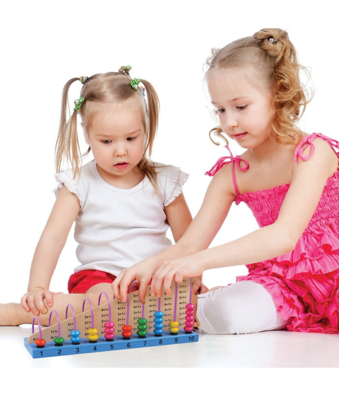 Gioco Pallottoliere Con Addizioni In Legno Abaco Giocattolo Educativo Bambini         