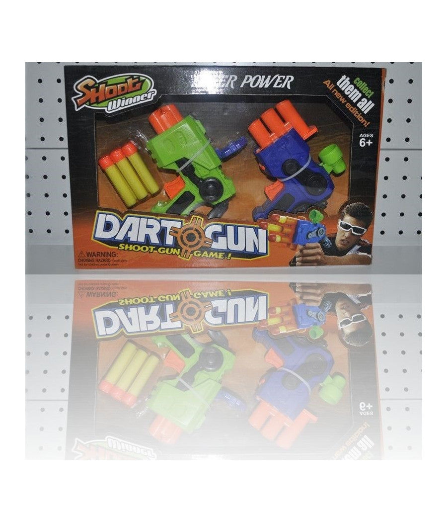 Gioco Shoot Winner 2 Pistole Giocattolo Dardi Di Gomma Per Bambini         