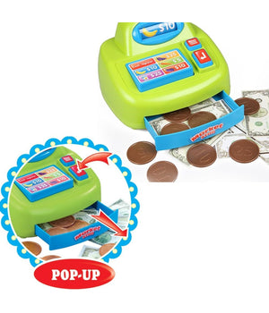 Gioco Supermarket Negozio Per Bambini Con Registratore Di Cassa E Trolley Spesa         