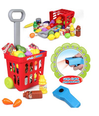 Gioco Supermarket Negozio Per Bambini Con Registratore Di Cassa E Trolley Spesa         