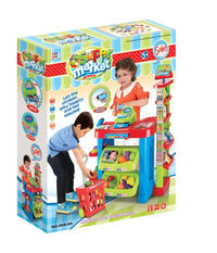 Gioco Supermarket Negozio Per Bambini Con Registratore Di Cassa E Trolley Spesa         