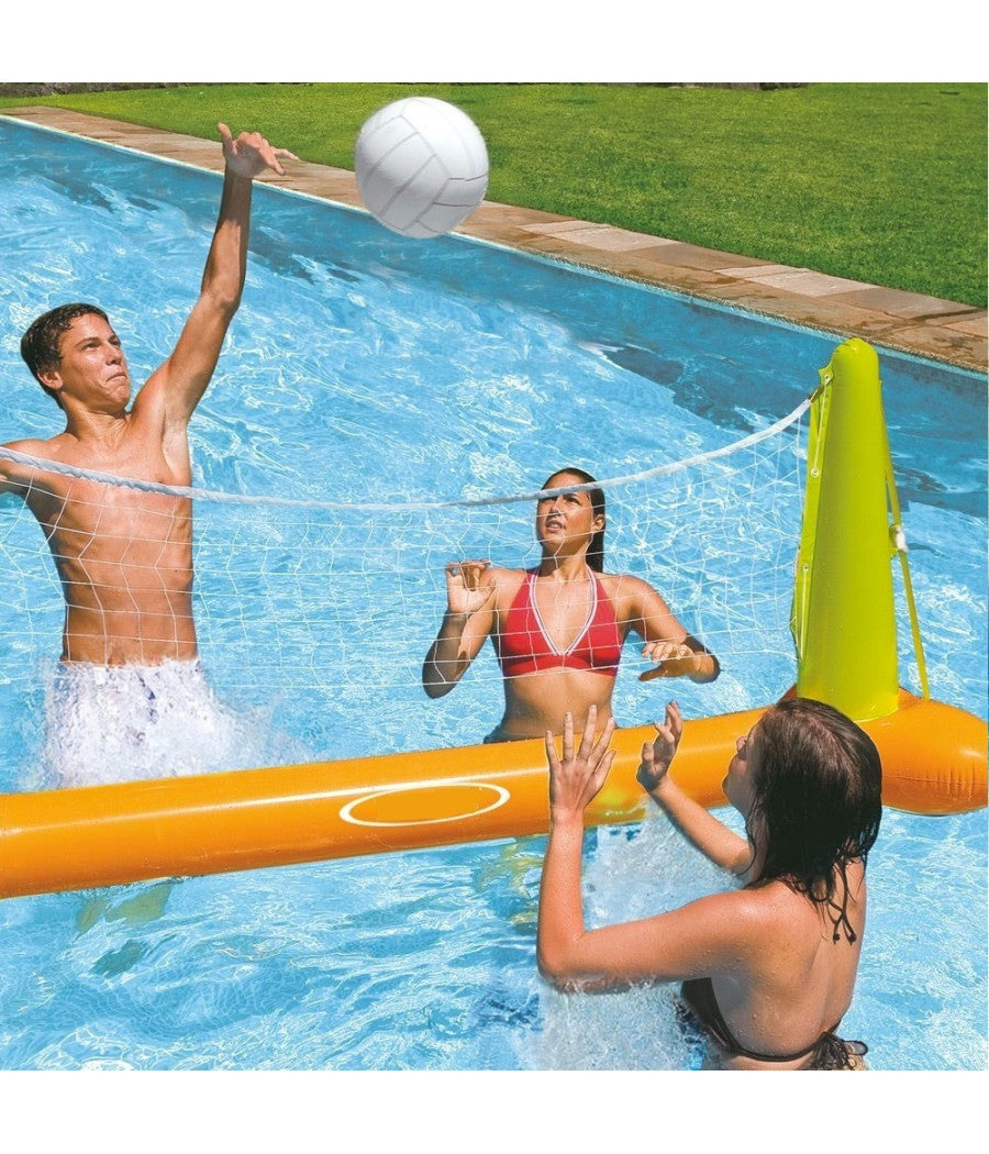 Gioco Volleyball Pallavolo Rete Gonfiabile E Pallone Da Piscina 239 X 64 X 91 Cm         