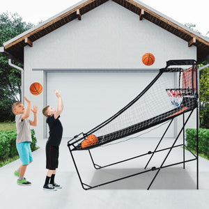 Gioco da arcade basket pieghevole macchina per canestro da basket per bambini con 8 modalit¨¤, Gioco arcade basket a doppio-Giocattoli sportivi