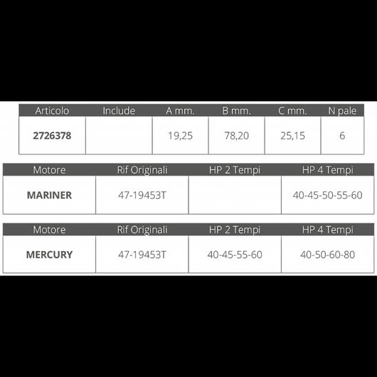 GIR. MARINER/MERCURY 2/4T 40/80 HP