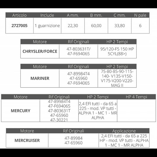 GIRANTE MARINER/MERCRUISER/MERCURY