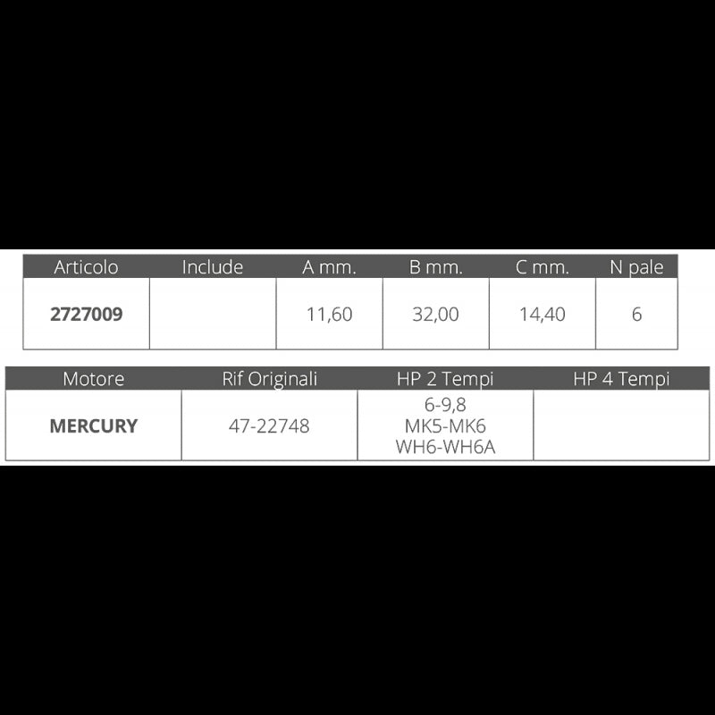 GIRANTE MERCURY 2T 6-9,8 HP