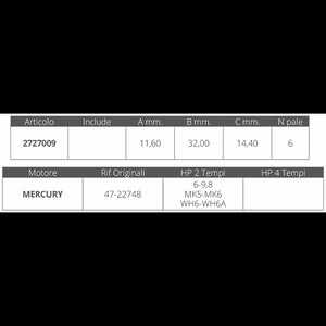 GIRANTE MERCURY 2T 6-9,8 HP