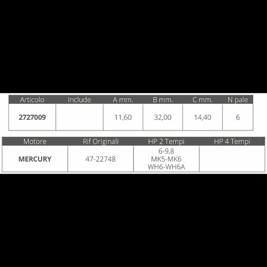 GIRANTE MERCURY 2T 6-9,8 HP