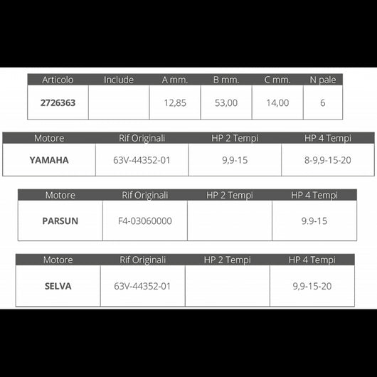 GIRANTE SELVA/YAMAHA 9,9-15 HP