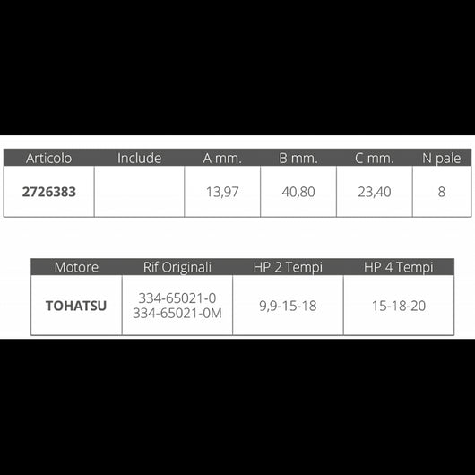 GIRANTE TOHATSU 2/4T 9,9-15-18 HP